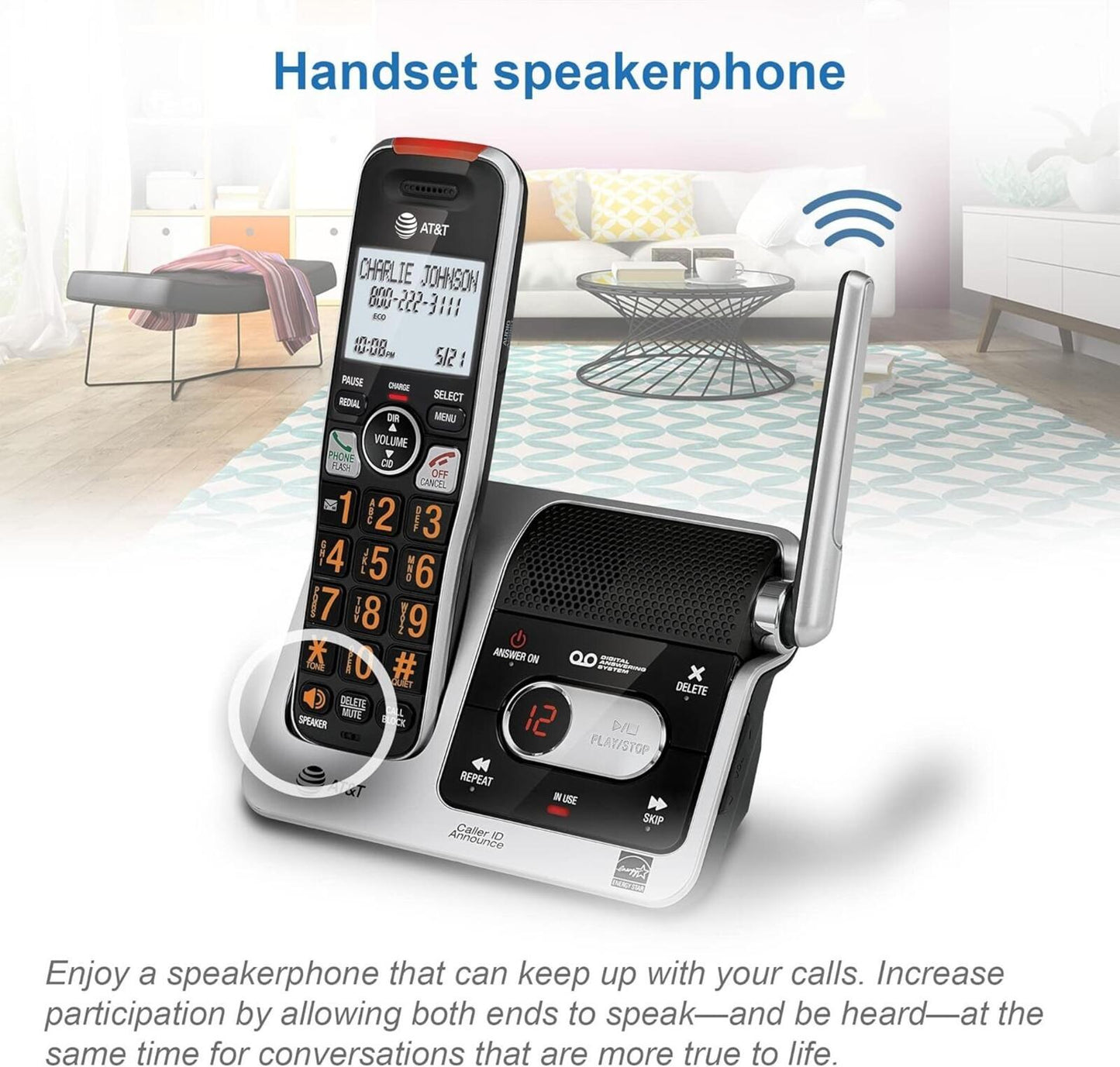 AT&T BL102 DECT 6.0 Cordless Phone for Home with Answering Machine