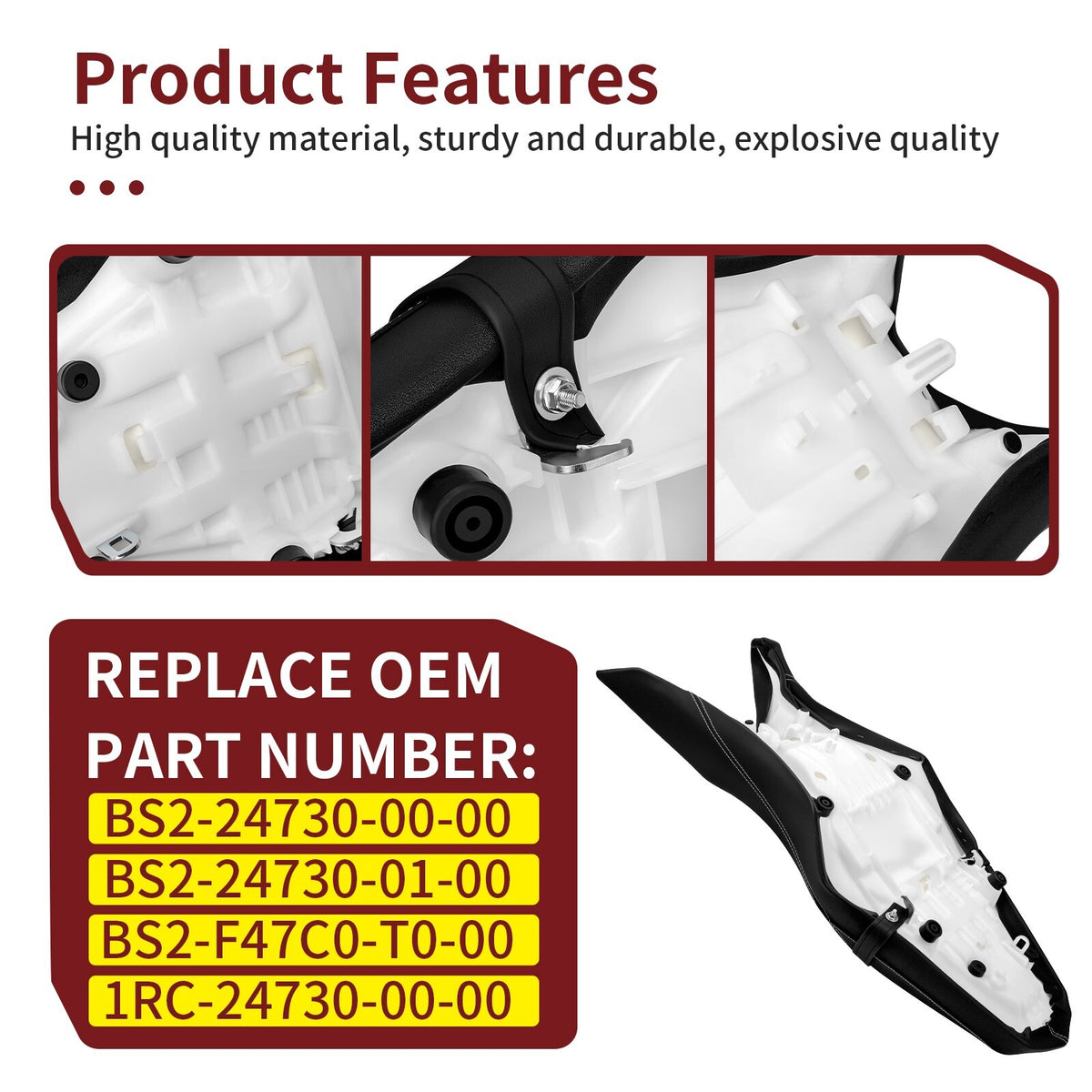 Comfort Saddle Seat For Yamaha FZ-09 2014-2017 / MT-09 2018-2020 BS2-F47C0-T0-00