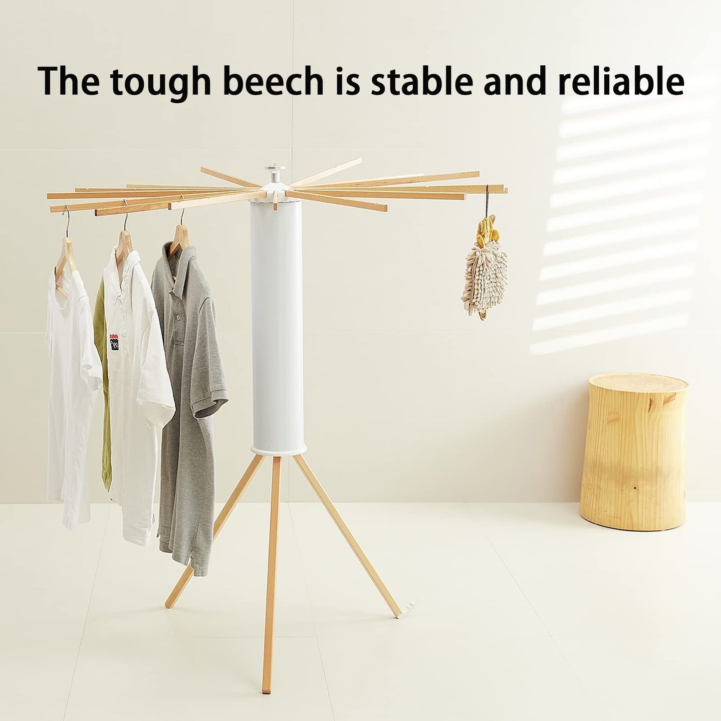 Tripod Clothes Drying Rack, Garment Rack Portable and Foldable Space Saving L...
