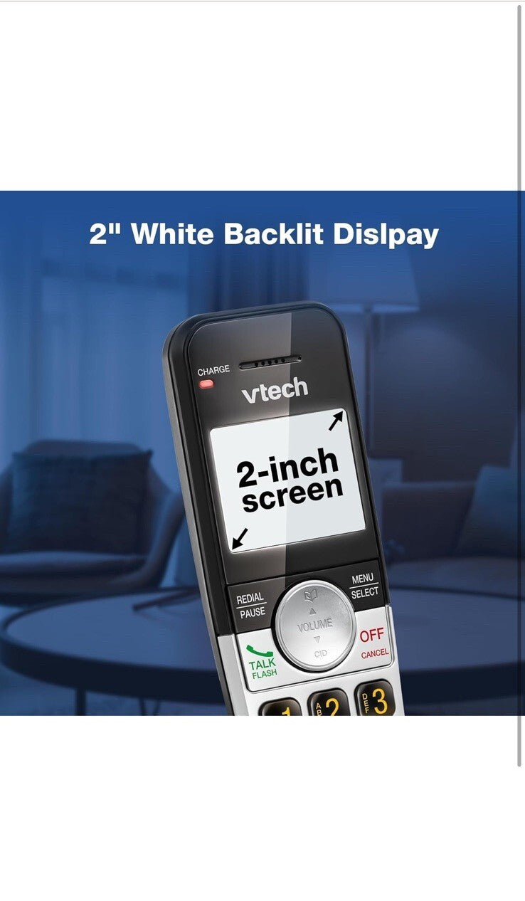 VTech VG231-2 Cordless Phone 2-Handset Large Display Big Buttons DECT 6.0 Speake