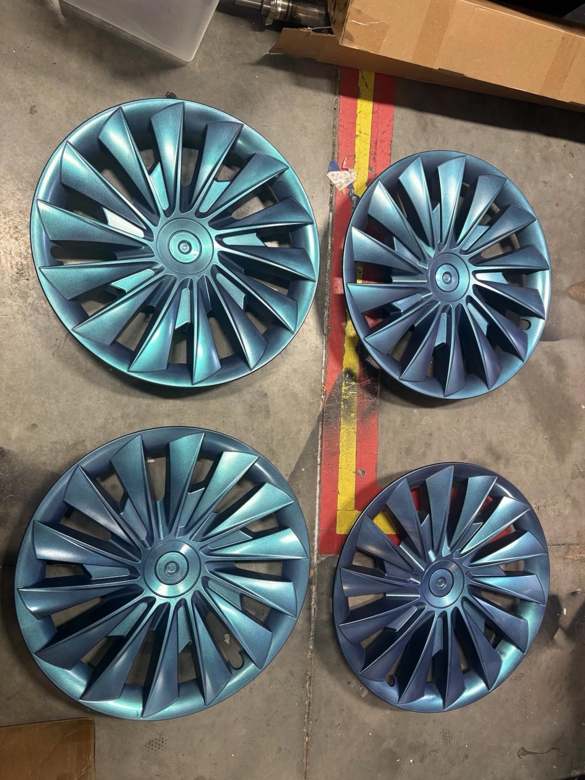 Tesla 2020-2024 Model Y Custom Wheel Cover Hubcap 4PC 19” Blade color Changing