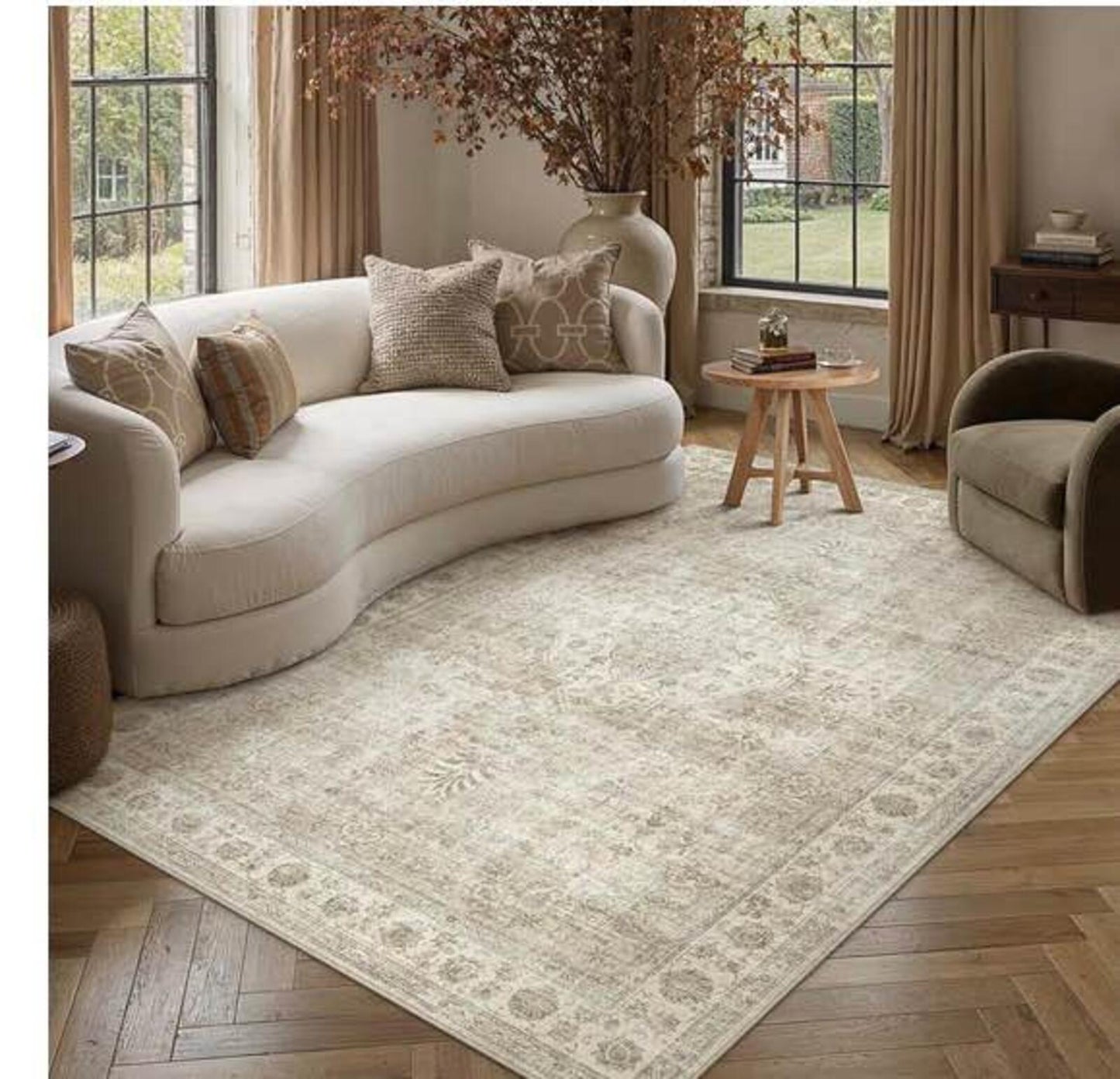 New PURECOZY Area Rug - Light Neutral Pattern