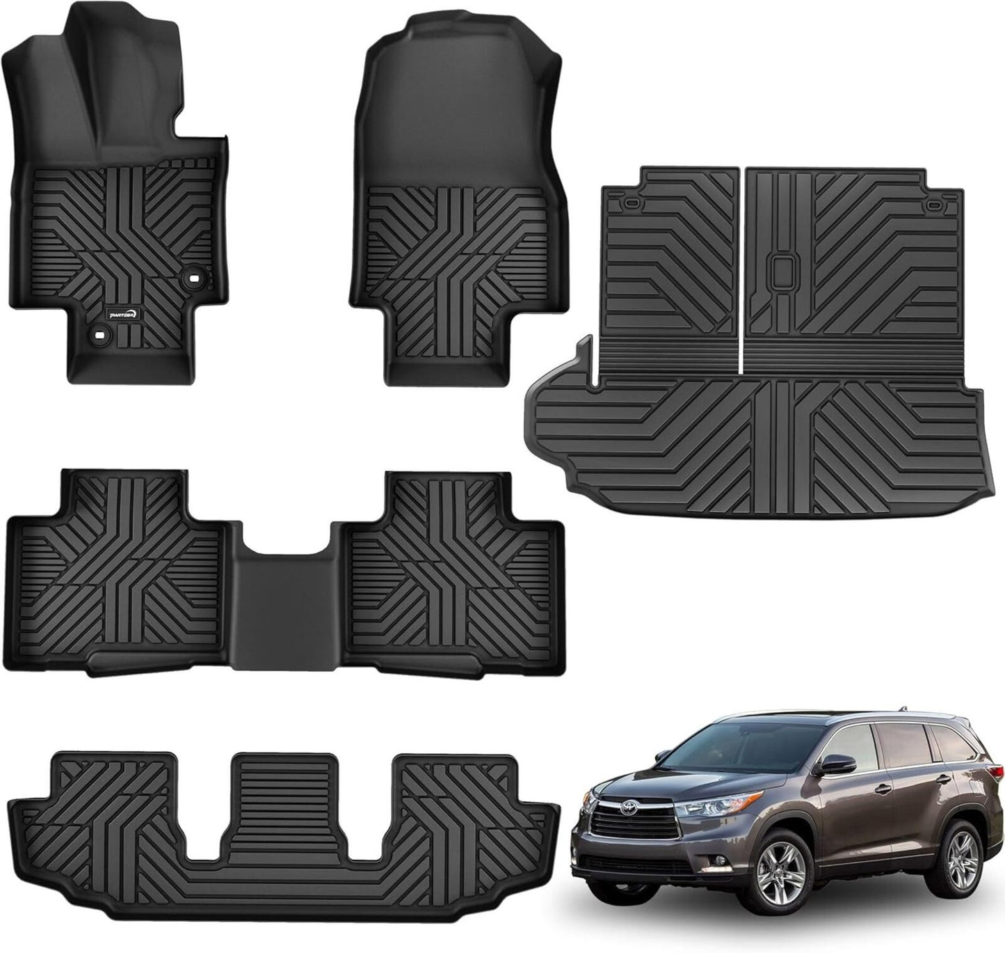 Floor Mats for Toyota Highlander 2020-2025 (7-Seats) TPE Floor Liners