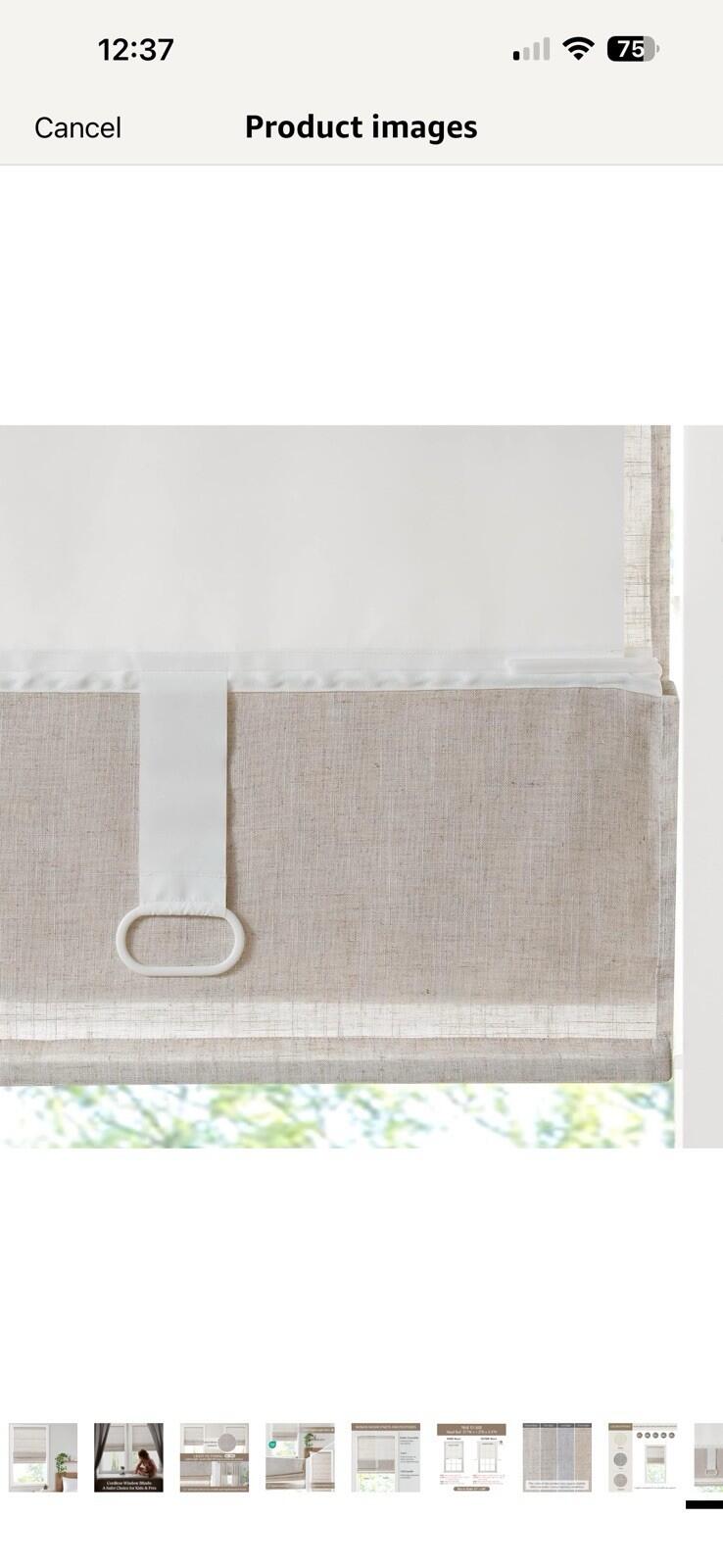 31x64 Madison Park Kyler Cordless Roman Shades Lightweight Linen Blind