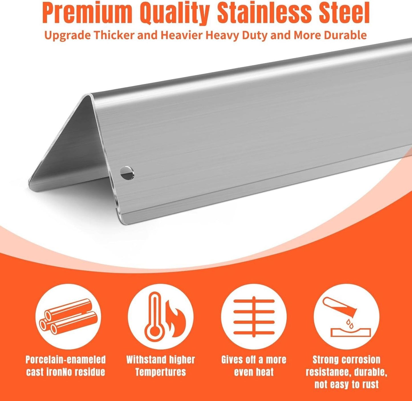 Stainless Steel Grill Flavorizer Bar Heat Plates with 2 Pack Grates BBQ Gas Gril