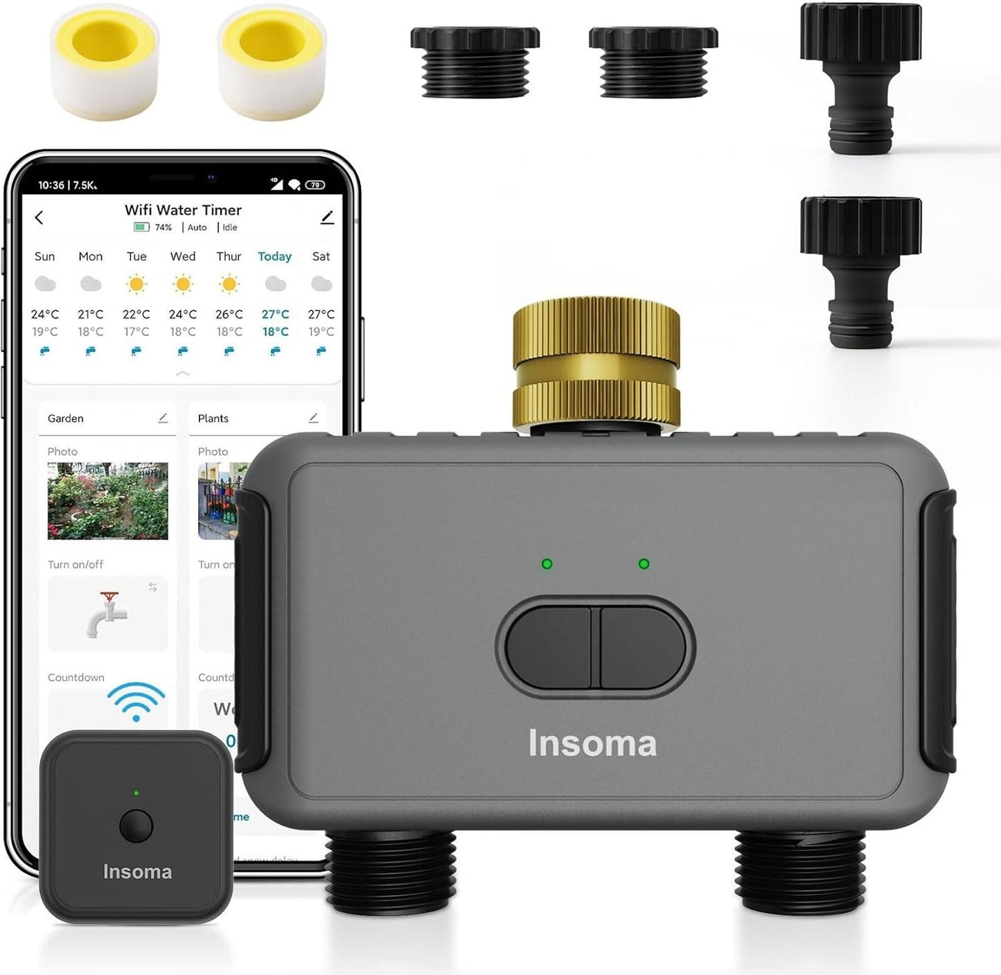 Irrigation System Controller,Smart Water Timer with 2 Outlet,for Lawns
