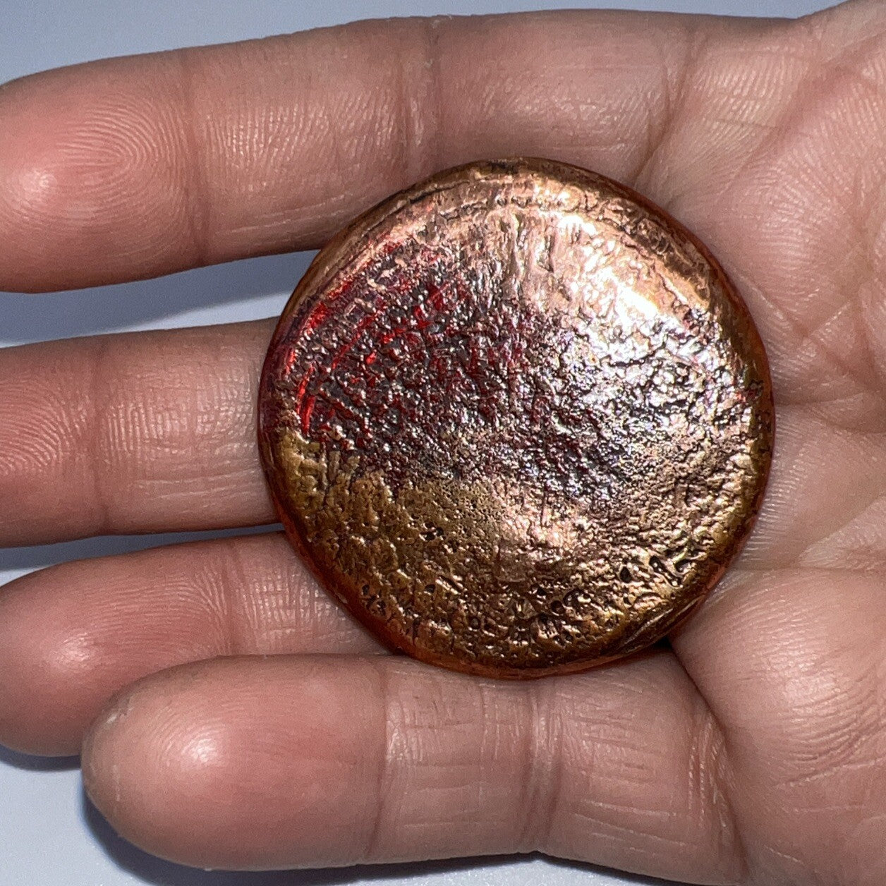 2-3oz. Hand Poured .999 Copper Art Bullion Punisher HAND MADE Sealed Polished💀