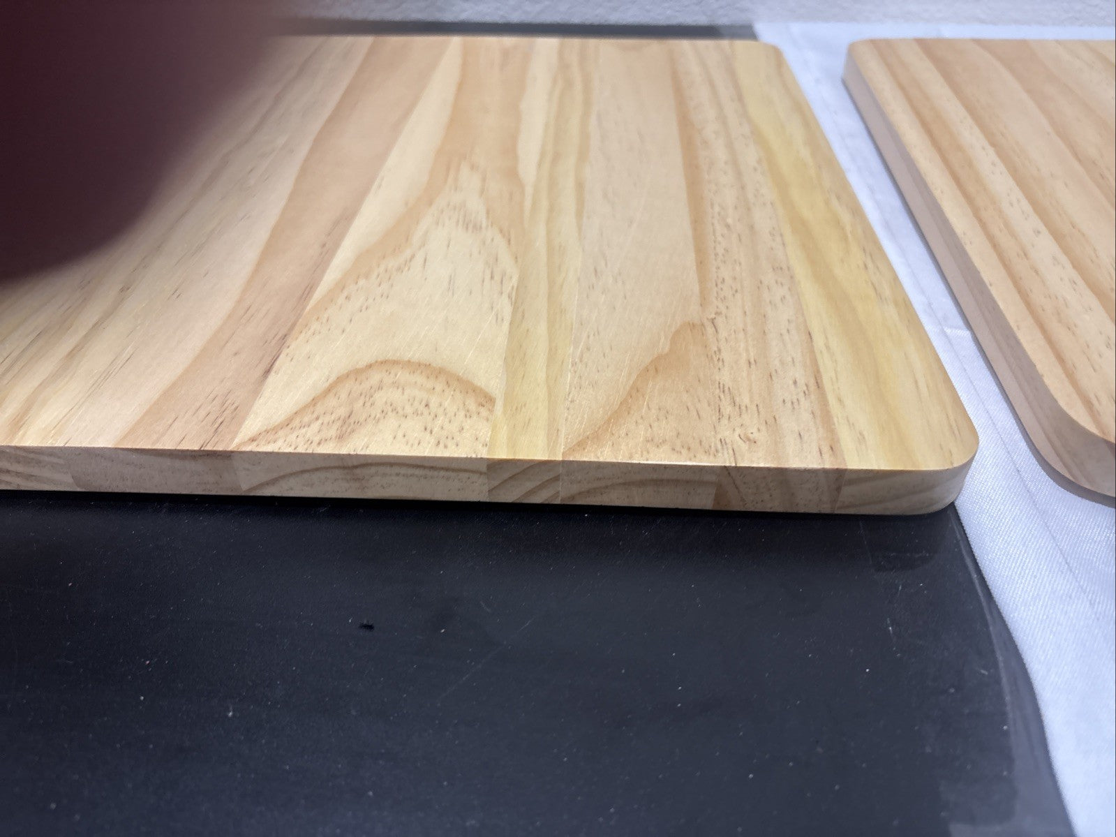 Two Large Bamboo cutting boards 15"x 15"x .75” Sheep Game On Reverse Side
