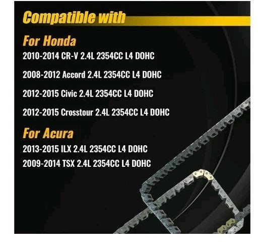 2.4L Timing Chain Kit for 2008-2015 Honda Accord CR-V Civic Crosstour Acura 