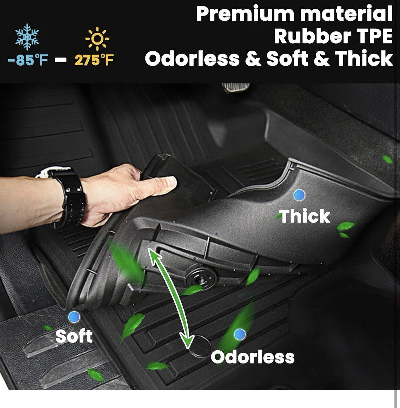  All Weather Floor Mat Fit for 2025 Dodge Ram 1500 Crew Cab 5 Seat 2nd Row 