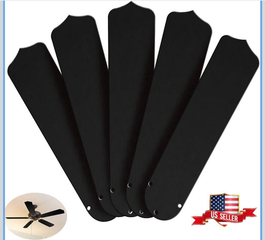 20” Ceiling Blades Fan Blades Replacement - Black, 52 inch (5-Pack)