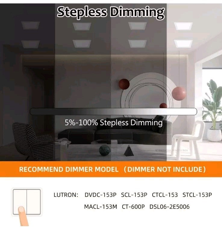 11 Inch Square Recessed Light: 3 Color Temperature & Dimmable 2200 Lumens