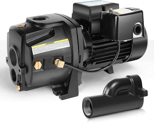 1HP Shallow Well Jet Pump, Cast Iron, Well Depth up to 90Ft, 115V/230V Dual Volt