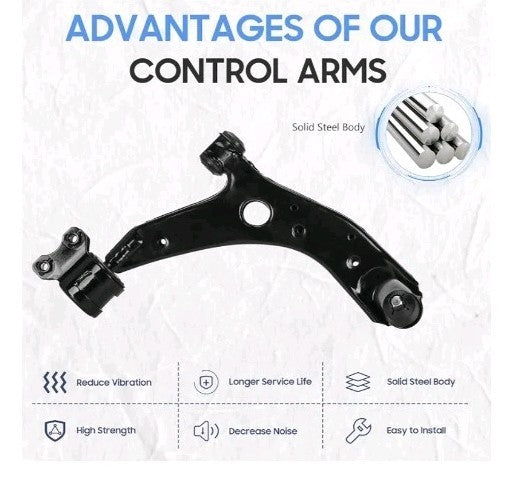 10PC Front Tie Rod Ends Control Arms Sway Bars Kit For 2004-2014 Mazda 3 & 5