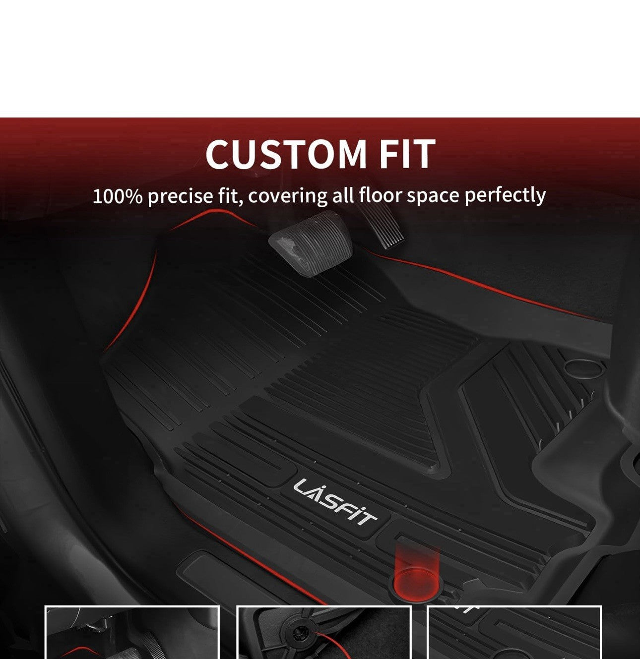 LASFIT Floor Mats for RAM 1500 2019-2024 Quad Cab Custom Waterproof Floor Liners