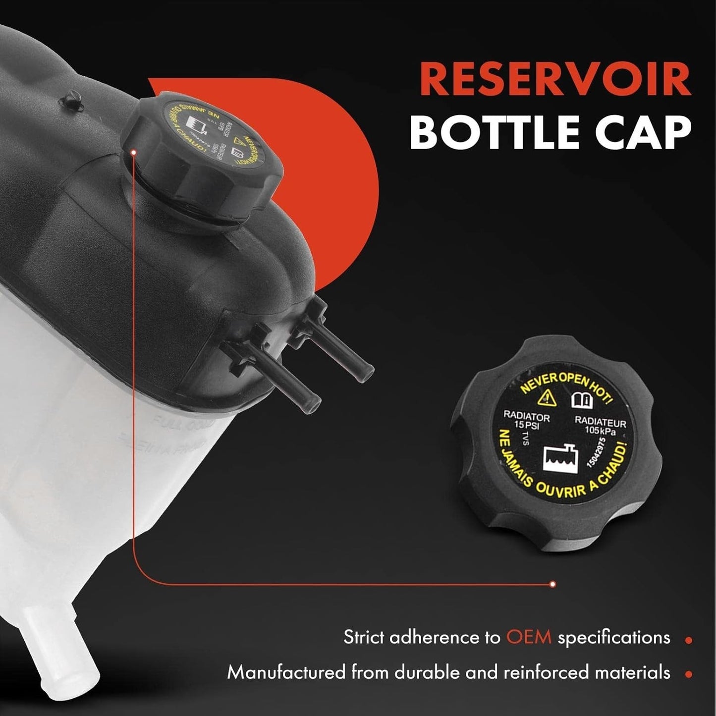 Coolant Expansion Reservoir Tank [with Cap] Compatible with Chevrolet Silverado