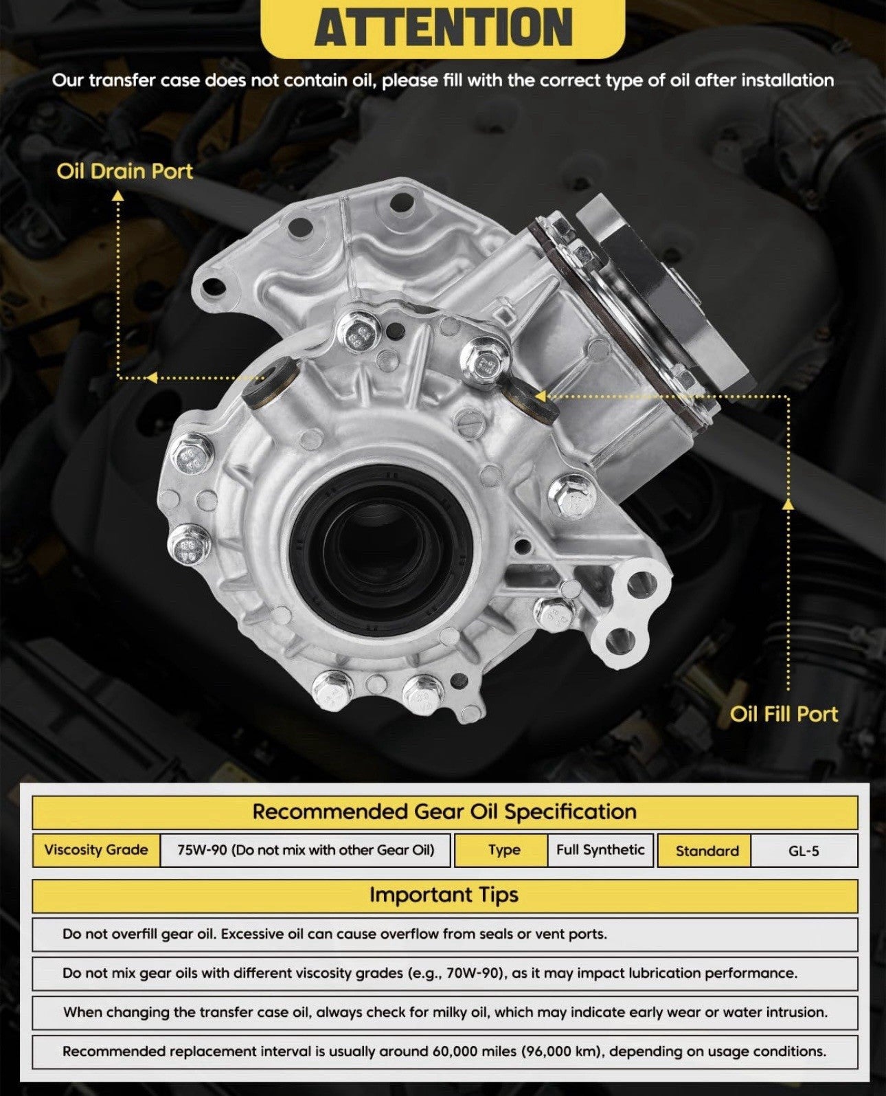 Transfer Case Assembly 331003KA0B for Infiniti QX60 2014-2019 Nissan Murano 3.5L