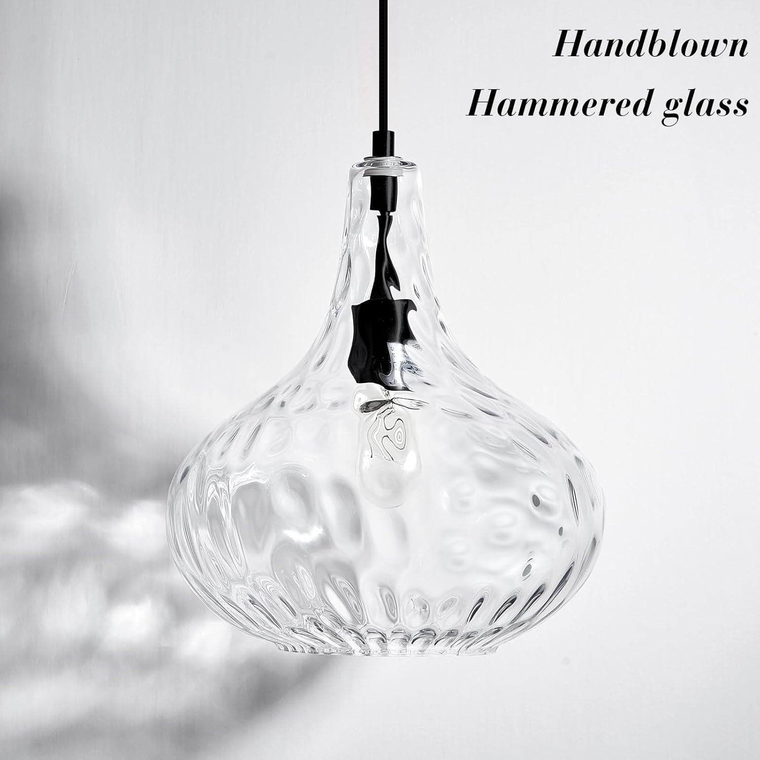 Glass Large Pendant Lights for Kitchen Island Blown Glass Pendant Light 11 inch