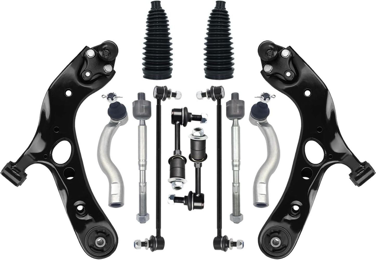 14 Piece Front Lower Control Arm Ball Joint Sway Bar Stabilizer Tie Rod Bellows