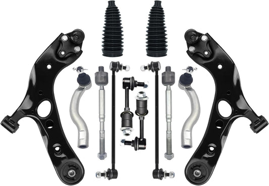 14 Piece Front Lower Control Arm Ball Joint Sway Bar Stabilizer Tie Rod Bellows