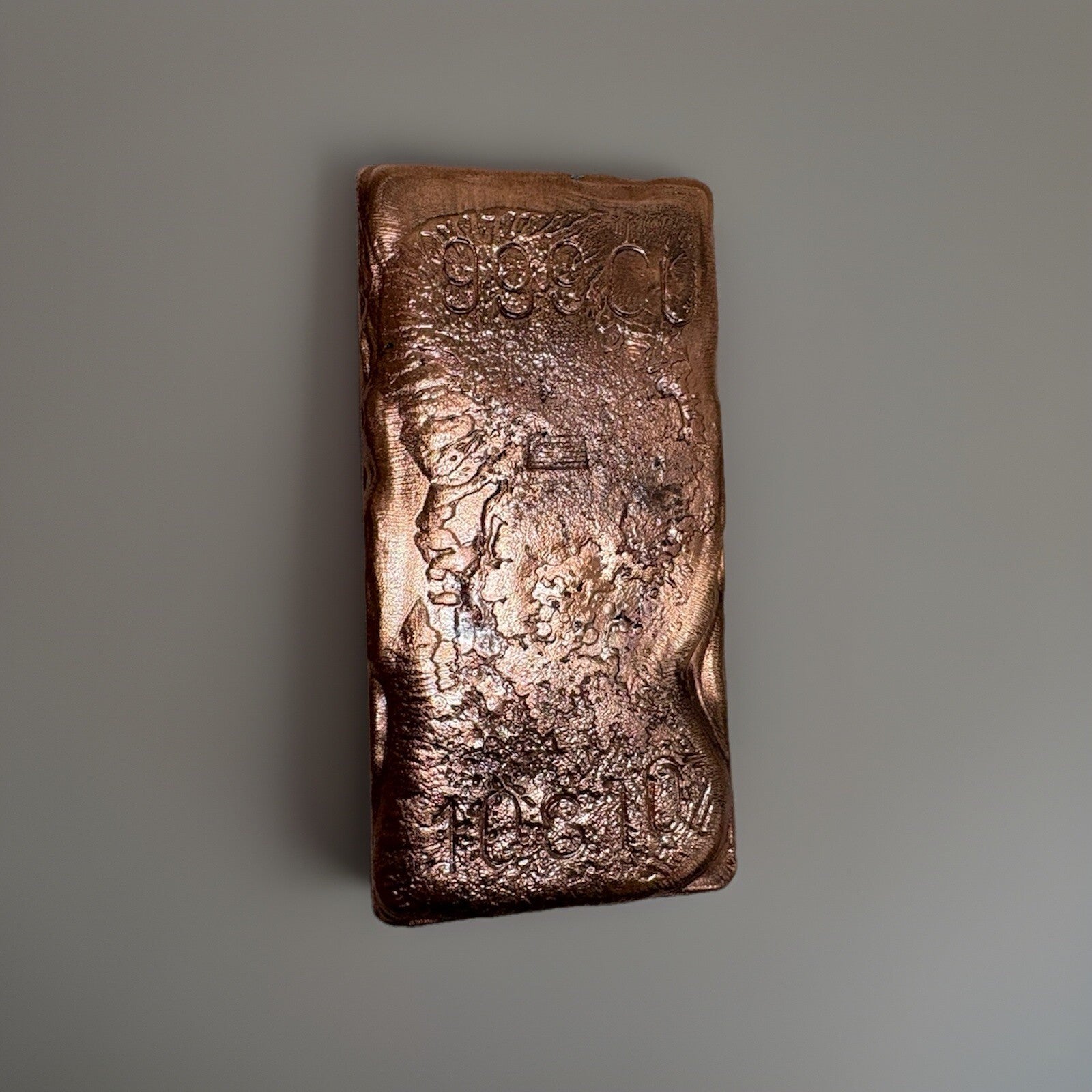 10oz .999 Copper Bullion Ingot Beskar Bar Handmade & High Polished Star Wars 4x2