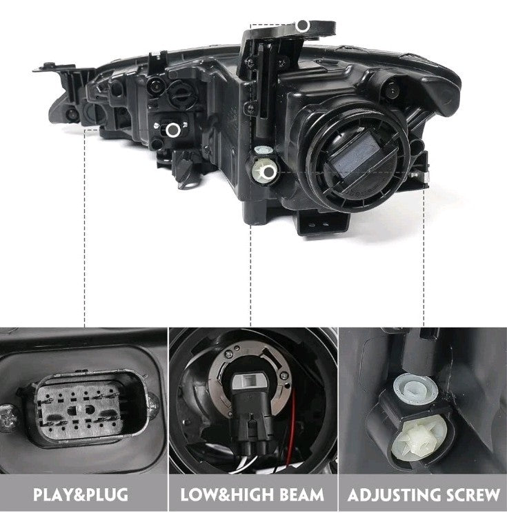 Passenger For 2015-2017 Chrysler 200 Halogen Headlight Headlamp w/o LED DRL RH