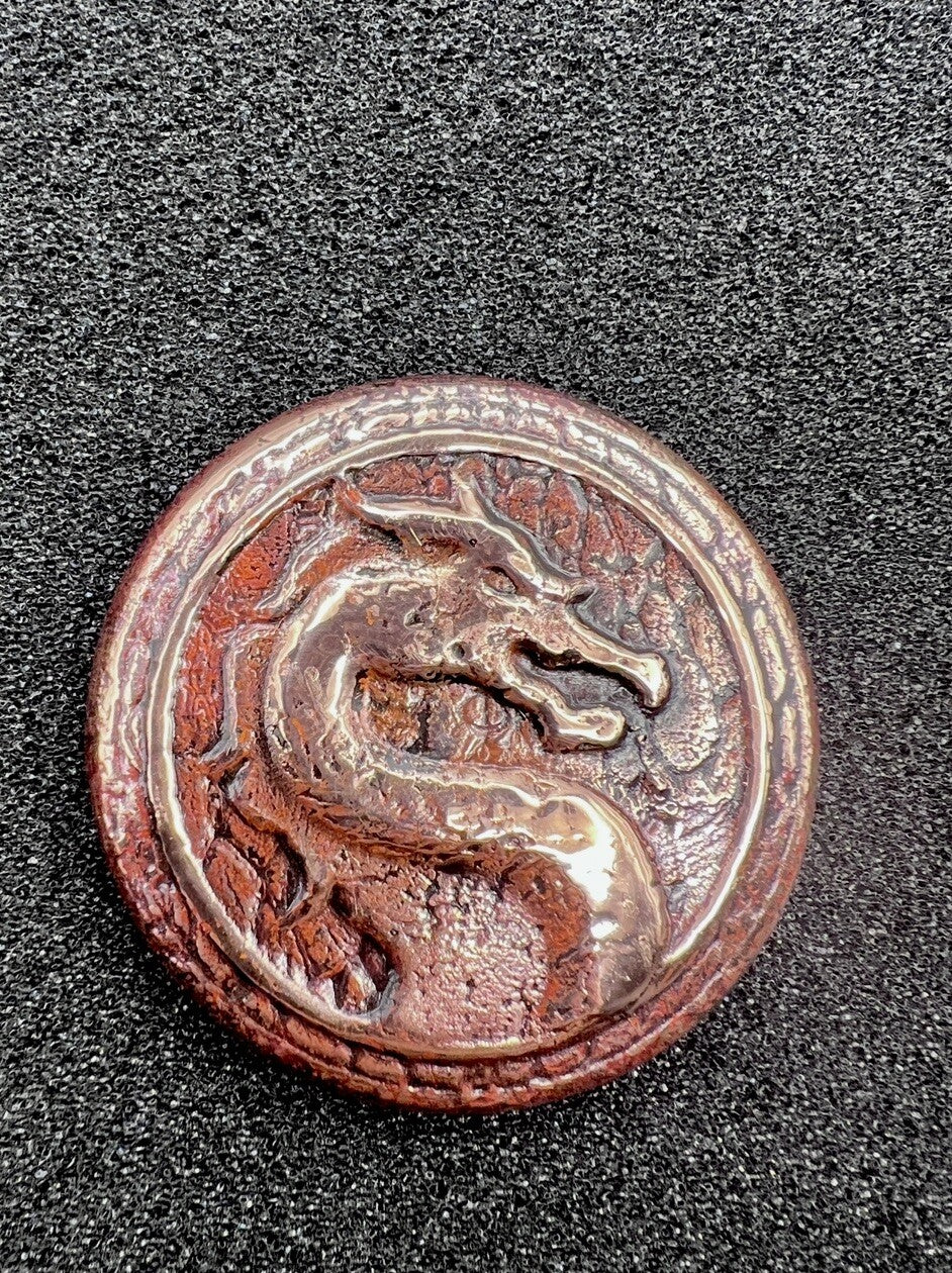 1- 4+oz Hand Poured & Polished .999 Copper Art Bullion 3D Dragon 🐉 FAST SHIP 🐉