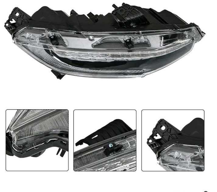 For 2016-2021 Honda Civic Right  Reflector LED Headlight w/ DRL Sequential