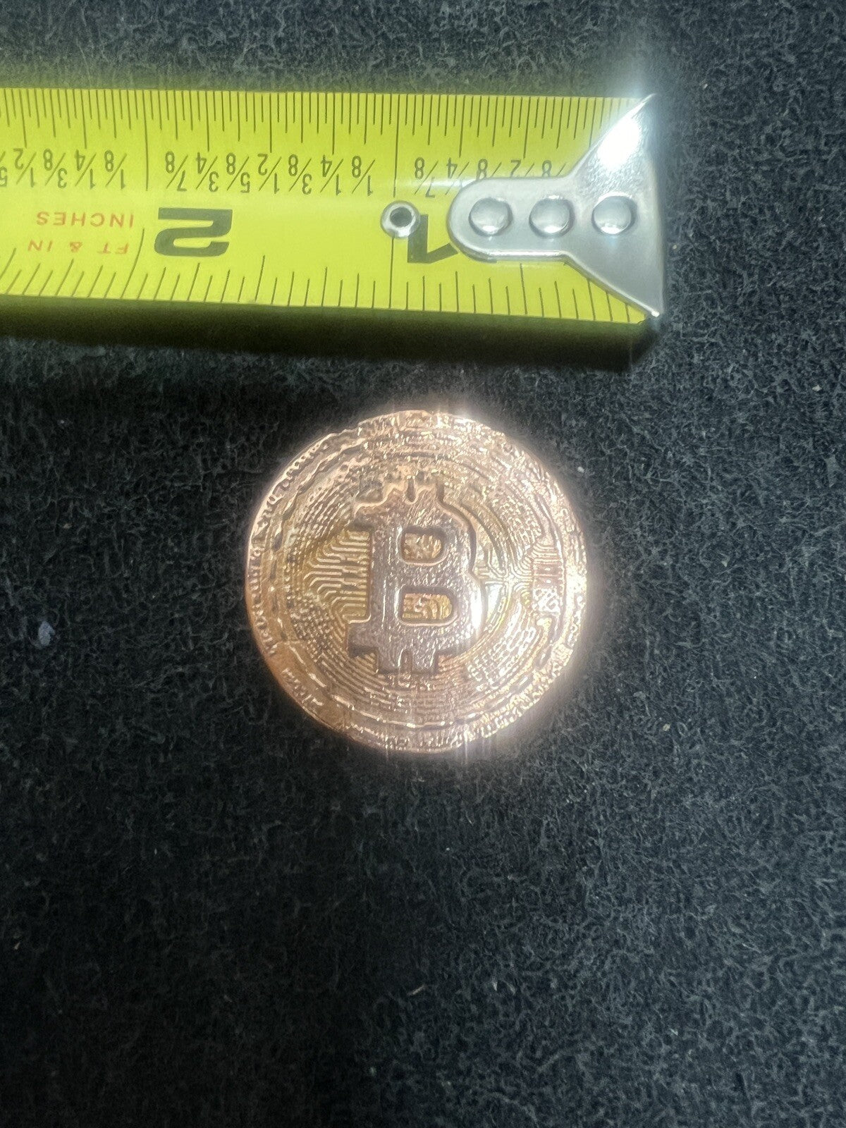 1oz Hand Poured & Polished .999 Copper Art Bullion Double Sided BITCOIN COIN 🅱