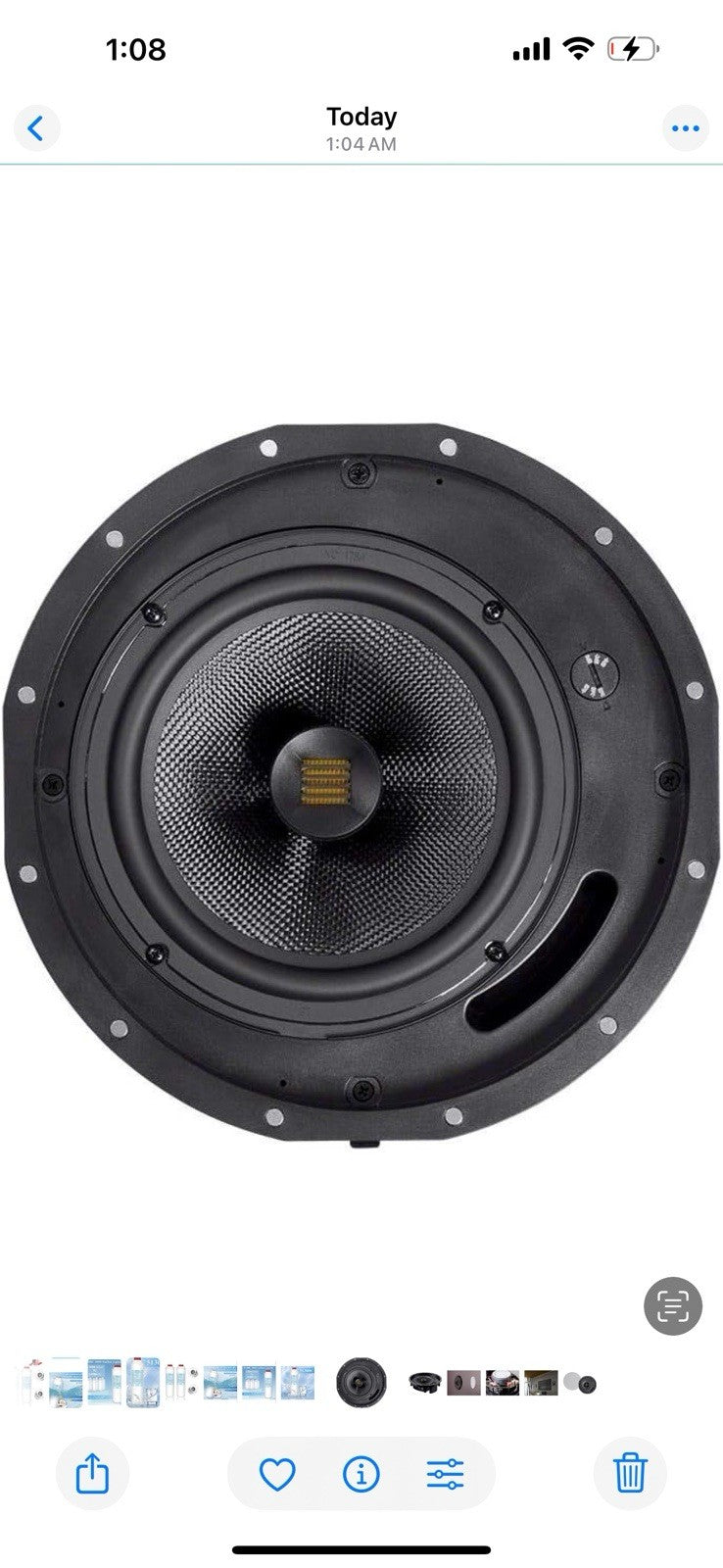 Monoprice 2-Way Carbon Fiber Ceiling Speakers - 8 Inch W/ Ribbon Tweeter (Pair)