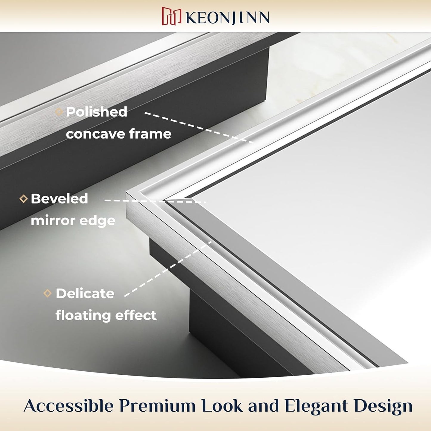 Keonjinn 17" x 25" Silver Bathroom Medicine Cabinets with Mirror