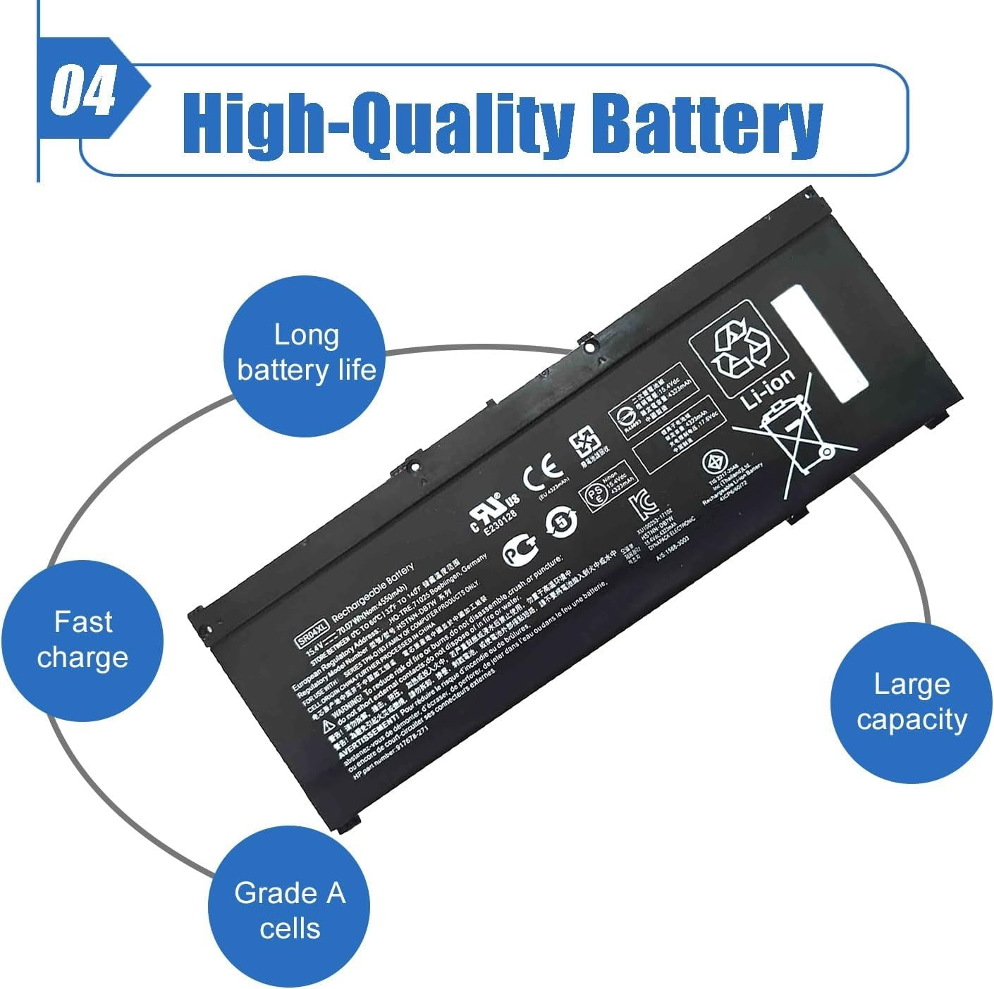 Dentsing SR04XL SR03XL 917724-855 Laptop Battery Replace for HP Omen 15