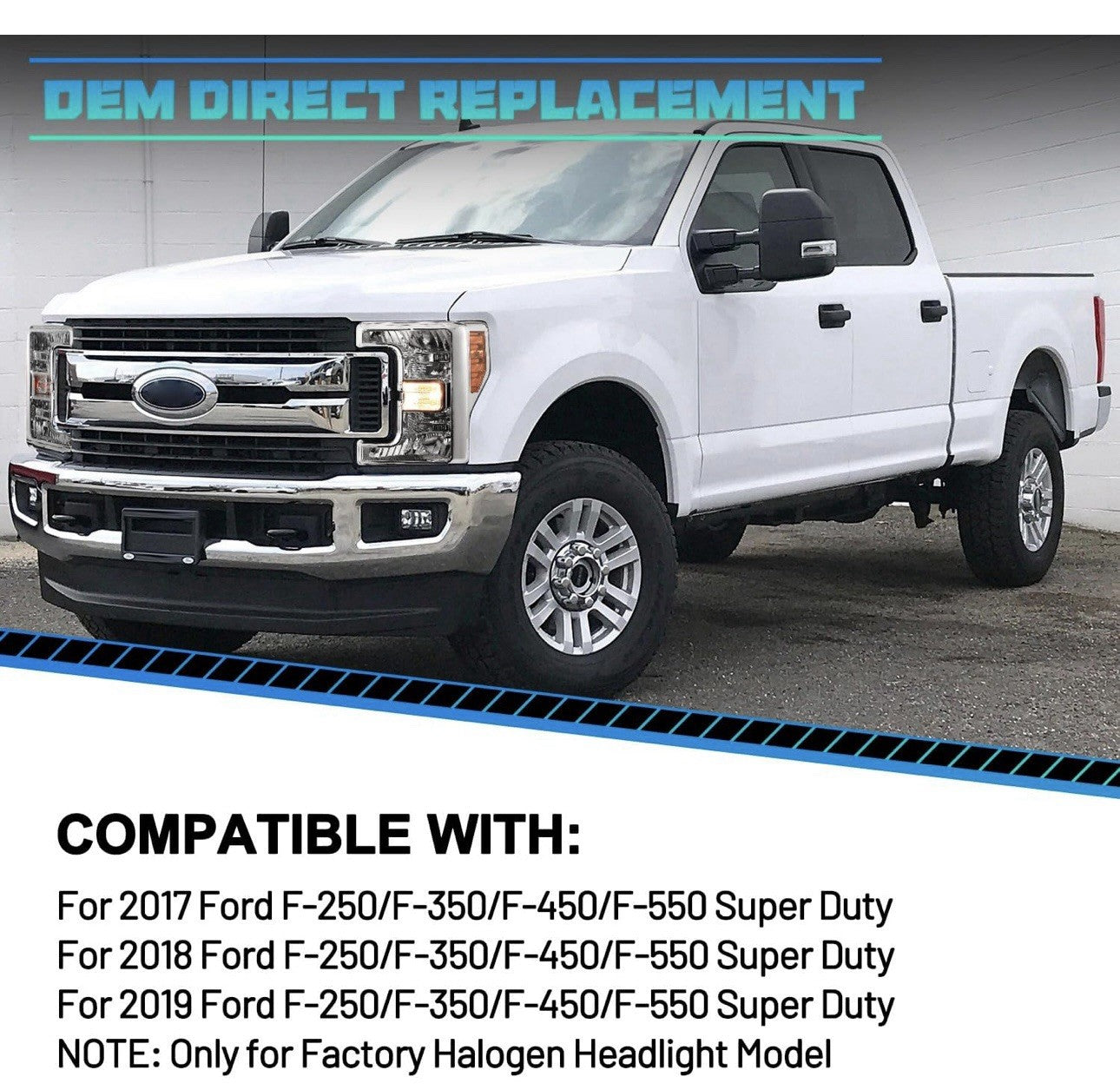 Headlights For 2017 2018 2019 Ford F-250 F-350 F-450 F-550 Super Duty Headlamps