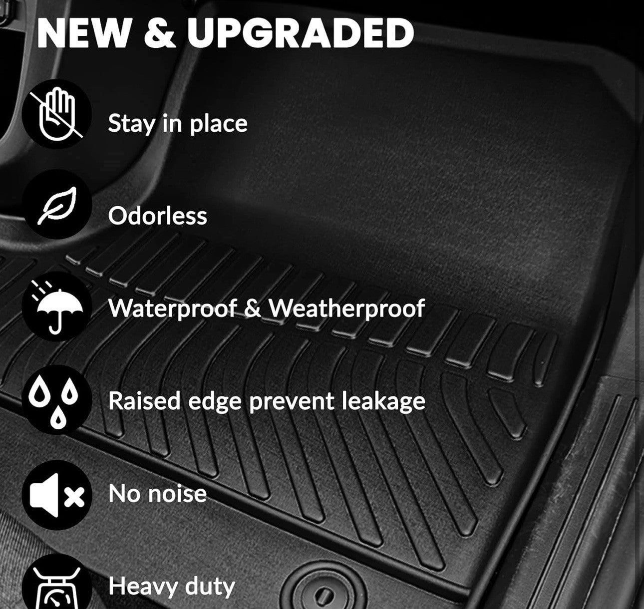  All Weather Floor Mat Fit for 2025 Dodge Ram 1500 Crew Cab 5 Seat 2nd Row 