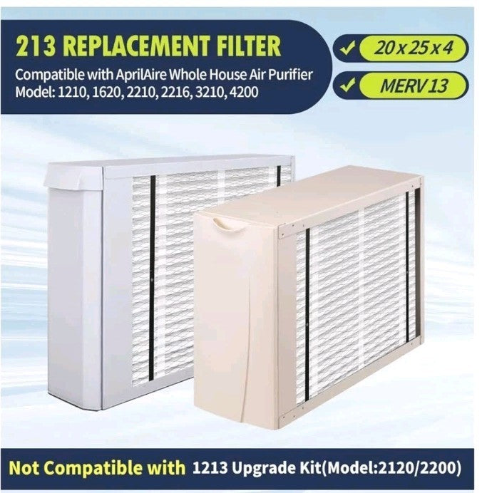 2 Pack 213 Replacement Filter Compatible with AprilAire Whole House MERV 13