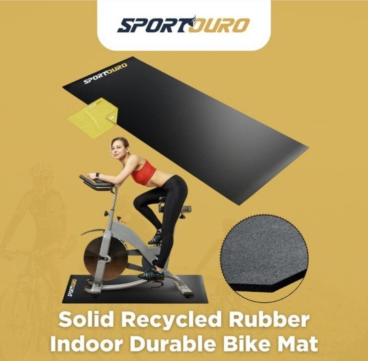 Heavy Rubber Bike Mat 30x72in for Peloton Non slip Yoga, Training, weights...