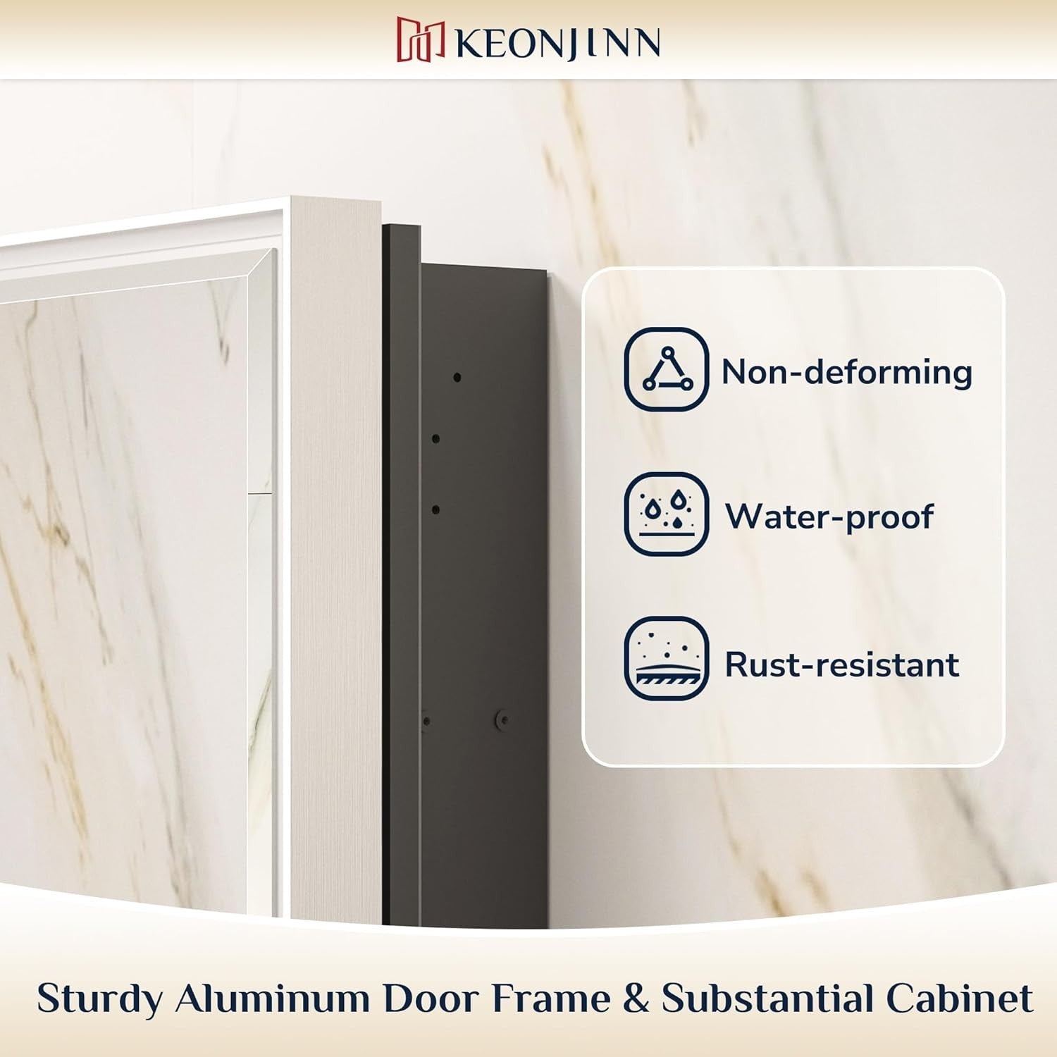 Keonjinn 17" x 25" Silver Bathroom Medicine Cabinets with Mirror