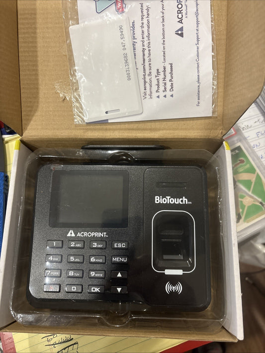 ACROPRINT BIOTOUCH AUTOMATIC BIOMETRIC FINGERPRINT/PROXIMITY TIME CLOCK - BLACK