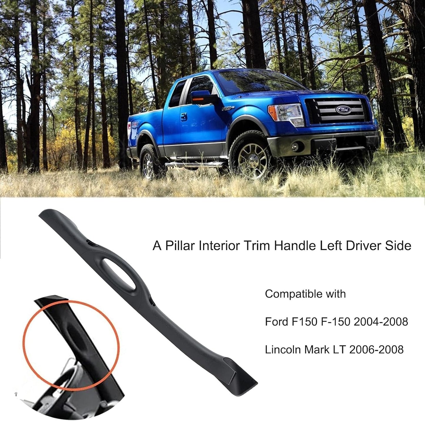 A Pillar Interior Trim Handle Left Driver Side 4L3Z 2004 05-2008 Ford F150 F-150