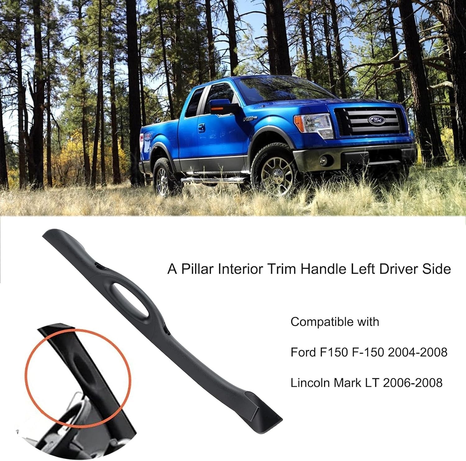 A Pillar Interior Trim Handle Left Driver Side 4L3Z 2004 05-2008 Ford F150 F-150
