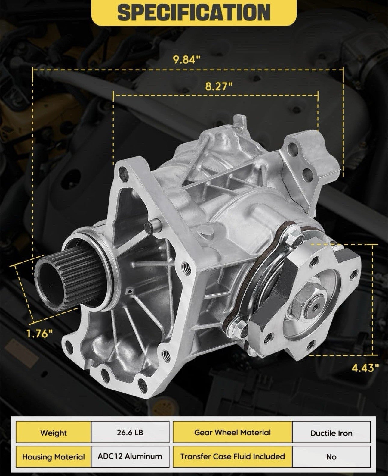 Transfer Case Assembly 331003KA0B for Infiniti QX60 2014-2019 Nissan Murano 3.5L