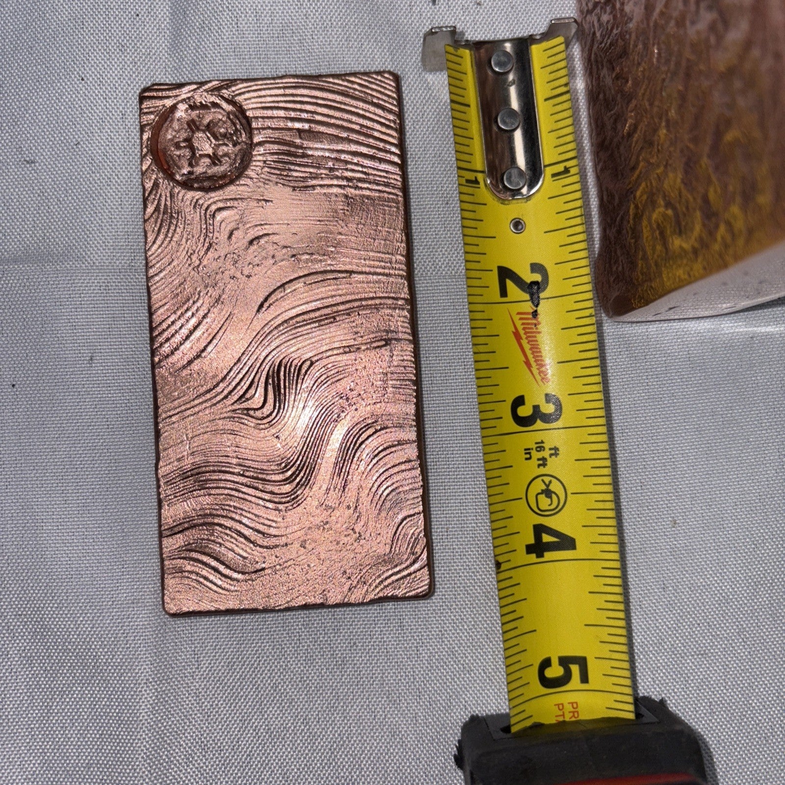 10oz .999 Copper Bullion Ingot Beskar Bar Handmade & High Polished Star Wars 4x2