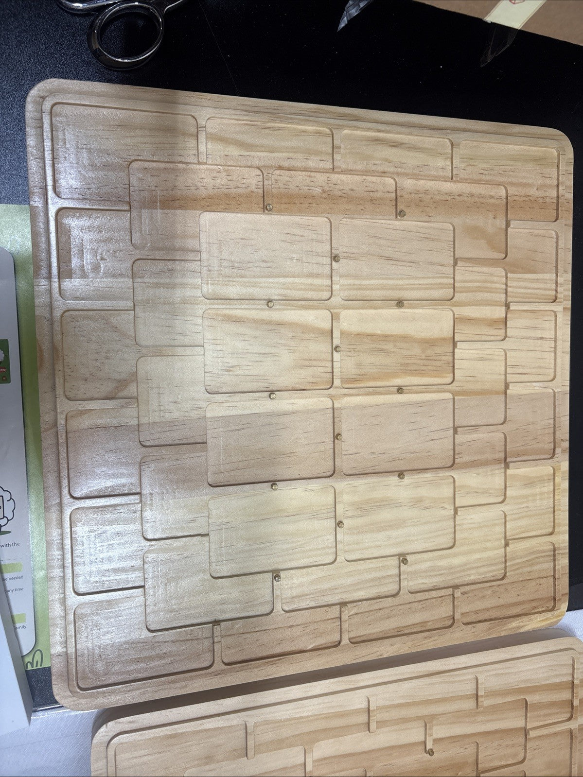 Two Large Bamboo cutting boards 15"x 15"x .75” Sheep Game On Reverse Side