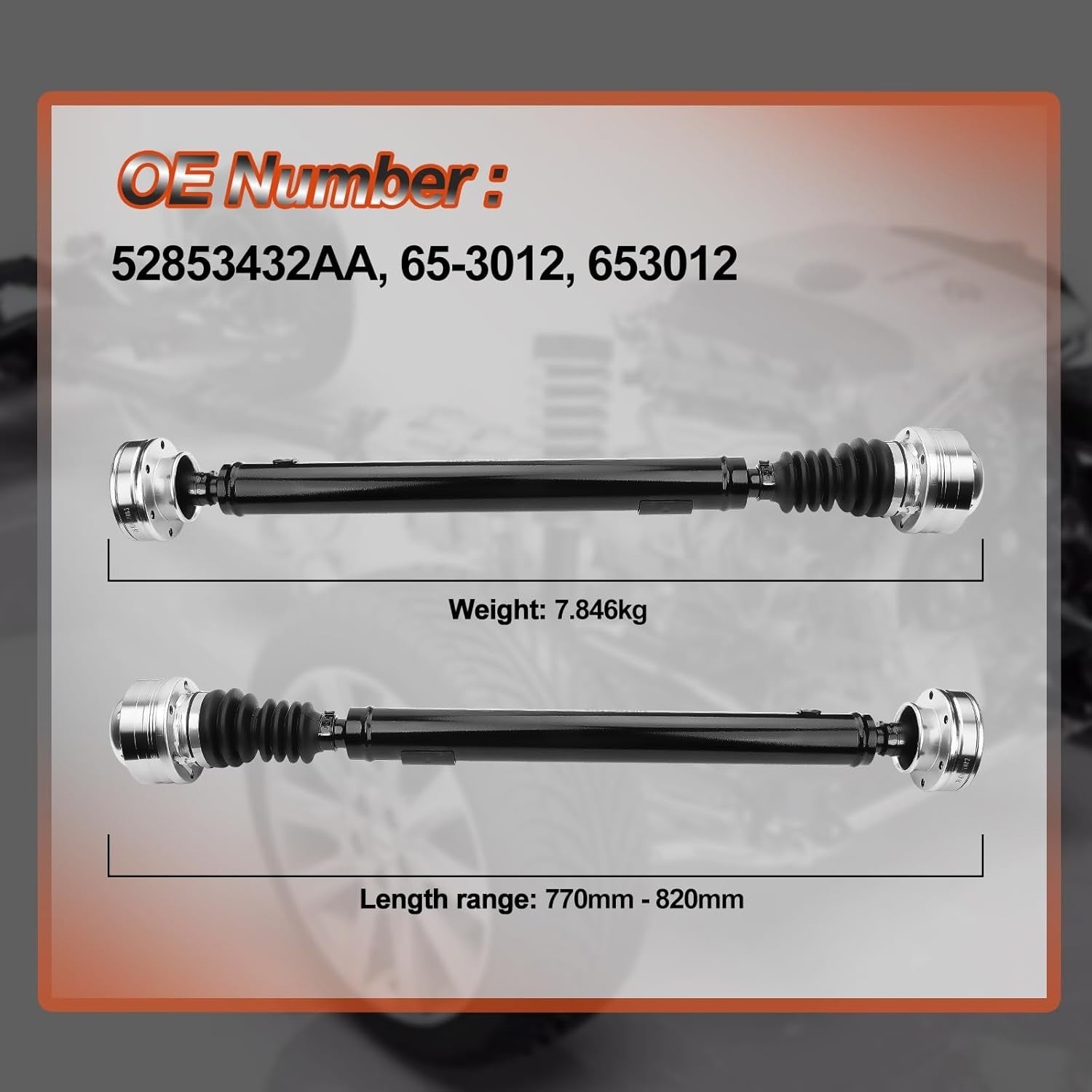 Front Drive Shaft Driveshaft Assembly Compatible with Jeep Commander 2007-2010