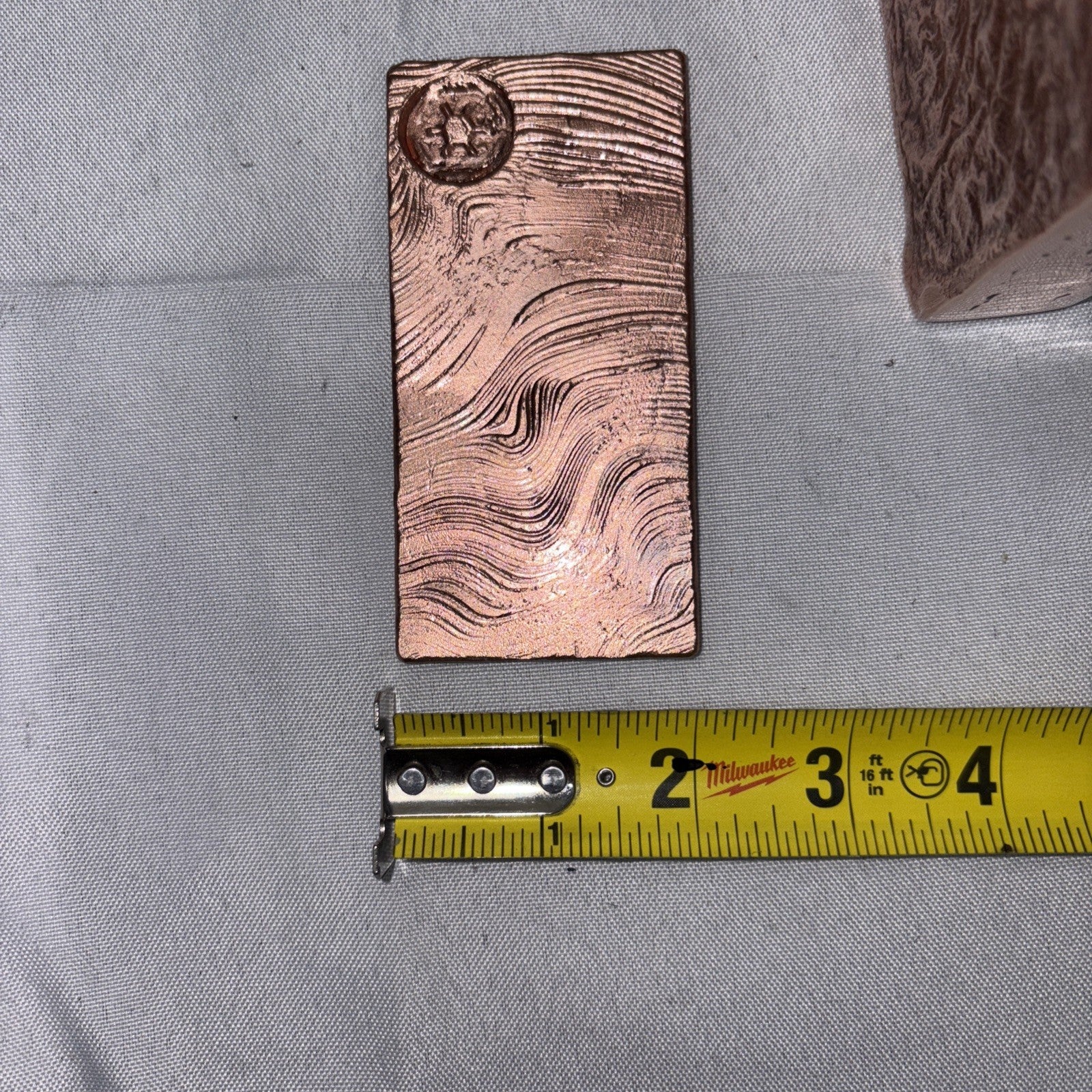 10oz .999 Copper Bullion Ingot Beskar Bar Handmade & High Polished Star Wars 4x2