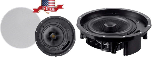 Monoprice 2-Way Carbon Fiber Ceiling Speakers - 8 Inch W/ Ribbon Tweeter (Pair)