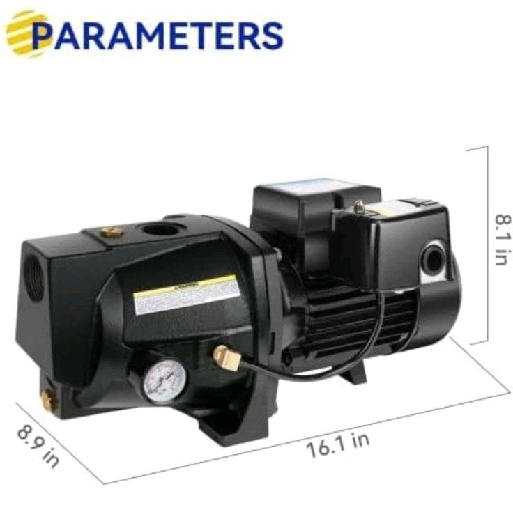 1HP Shallow Well Jet Pump,Cast Iron, Well Depth up to 25Ft, 115V/230V Dual Volta