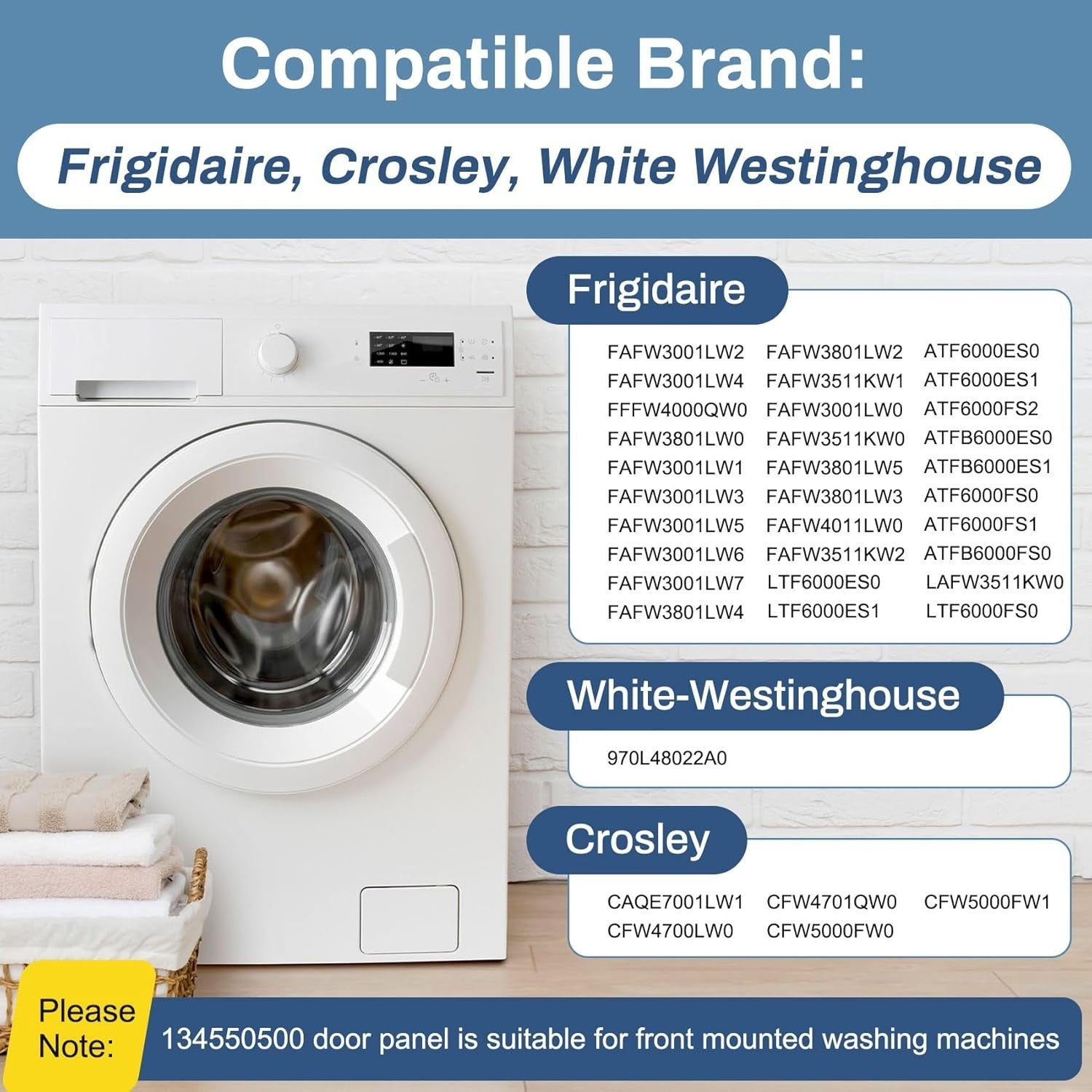 134550500 Washer Outer Door Panel Replace frigidaire 134550500 Door Panel