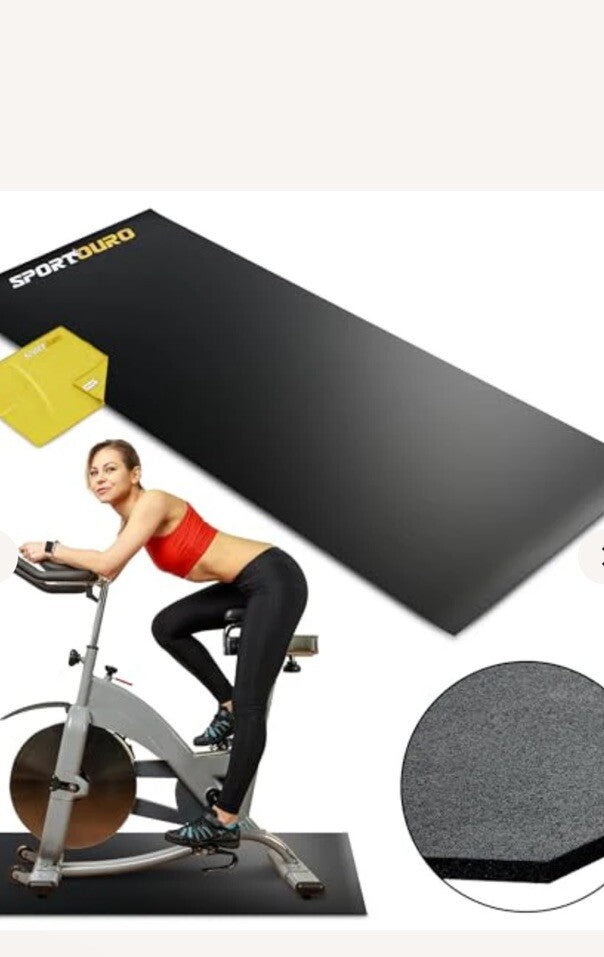 Heavy Rubber Bike Mat 30x72in for Peloton Non slip Yoga, Training, weights...