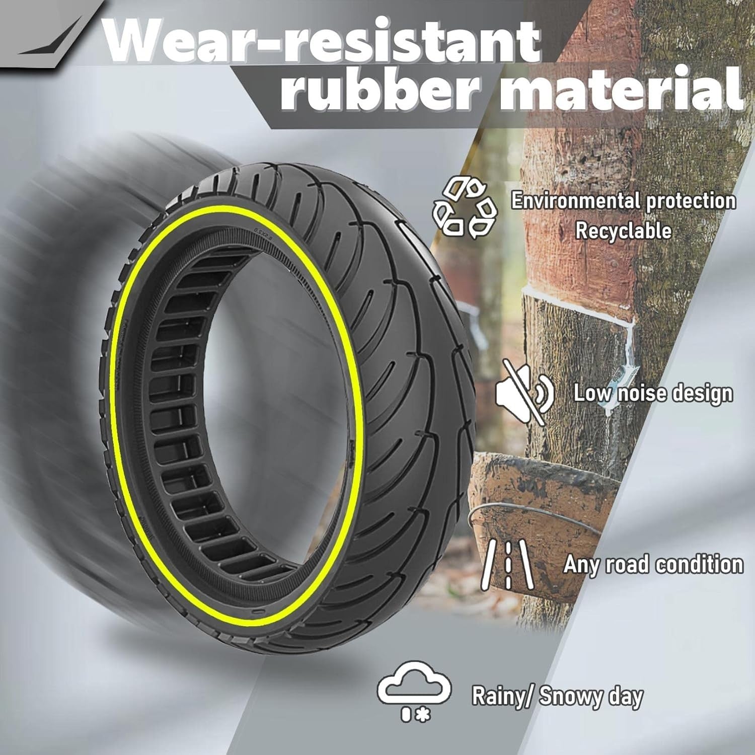 8.5x2.0 Solid Tire, 50/75-6.1 Scooter tire 8 1/2x2 Inch Replacement Tire,